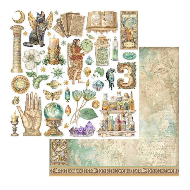 Stamperia Scrapbooking Double face sheet - Fortune elements