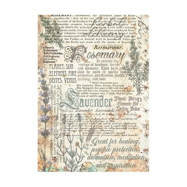 Stamperia Selection 8 Rice paper A6 backgrounds - Fortune