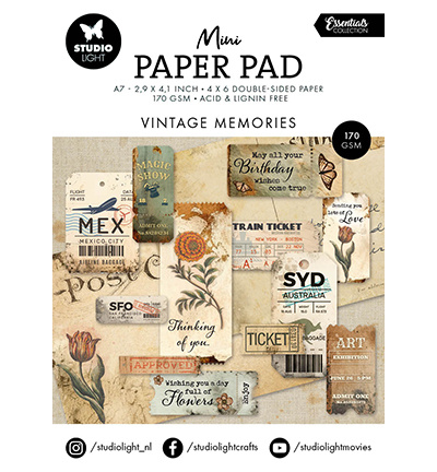 Studio Light SL Mini Paper Pad Vintage memories Essentials nr.215