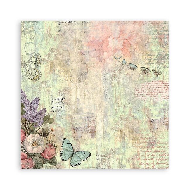 Stamperia Pack 4 sheets fabric cm 30x30 - Wonderland