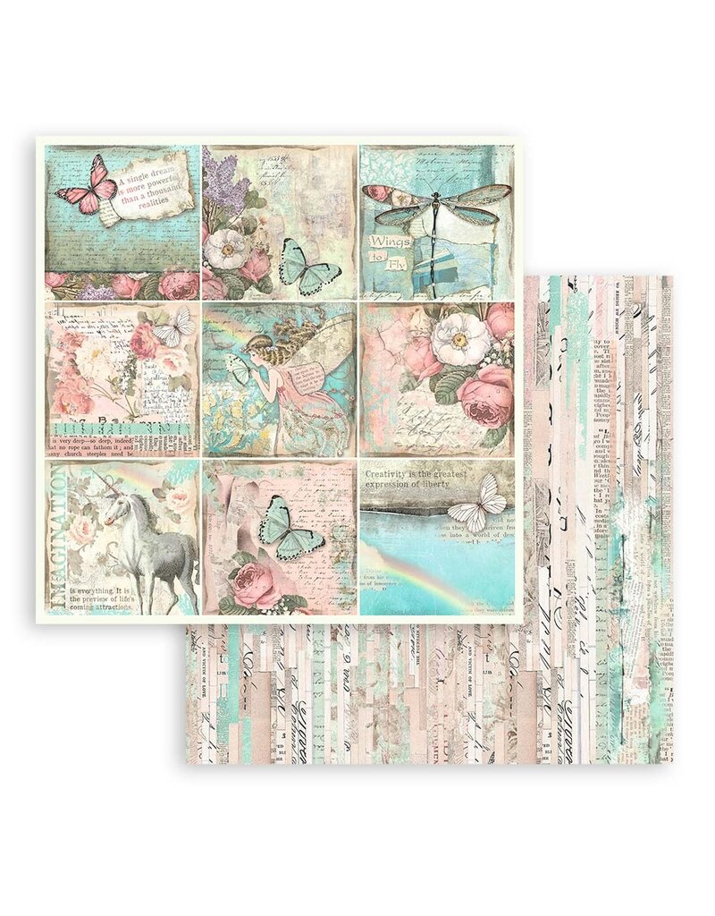 Stamperia Scrapbooking Small Pad 10 sheets cm 20,3X20,3 (8"X8") - Wonderland