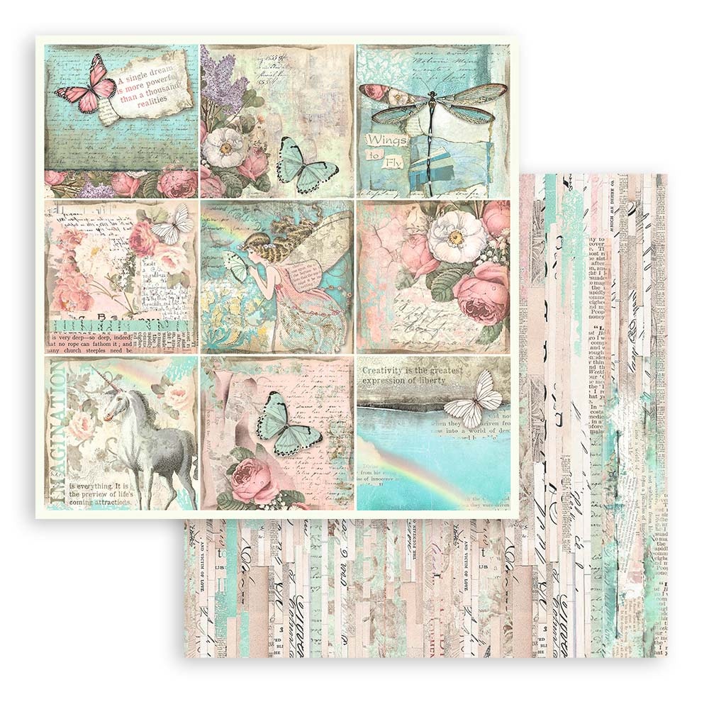 Stamperia Scrapbooking Small Pad 10 sheets cm 20,3X20,3 (8"X8") - Wonderland