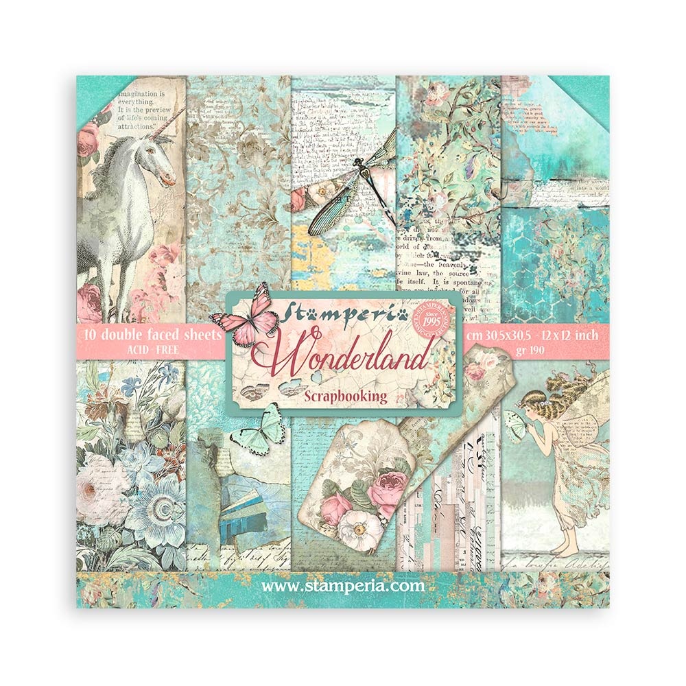 Stamperia Scrapbooking Pad 10 sheets cm 30,5x30,5 (12"x12") - Wonderland