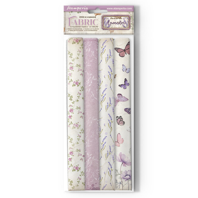 Stamperia Pack 4 sheets fabric cm 30x30 - Lavender