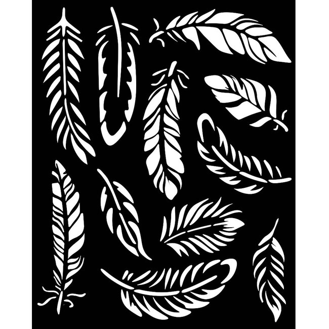 Stamperia Thick stencil cm 20X25 - Lavender feathers