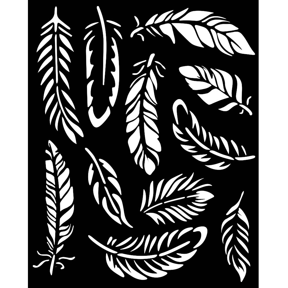 Stamperia Thick stencil cm 20X25 - Lavender feathers