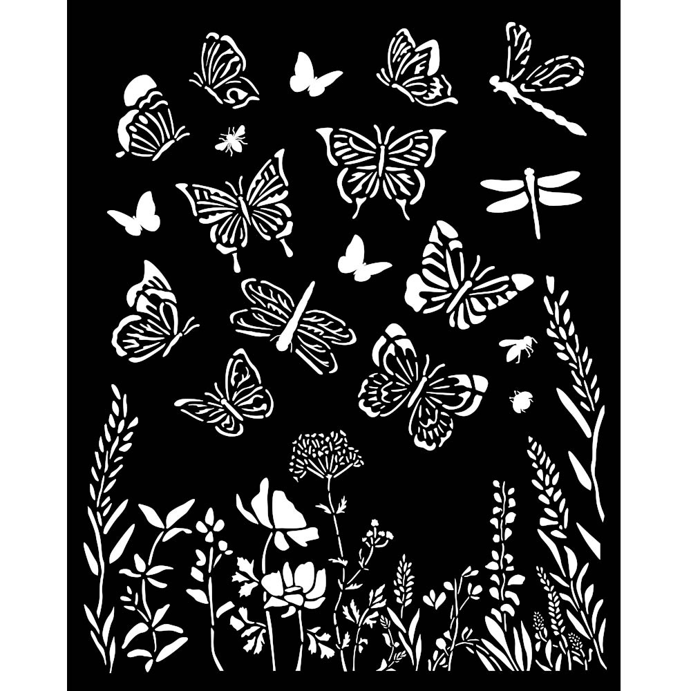 Stamperia Thick stencil cm 20X25 - Lavender butterflies