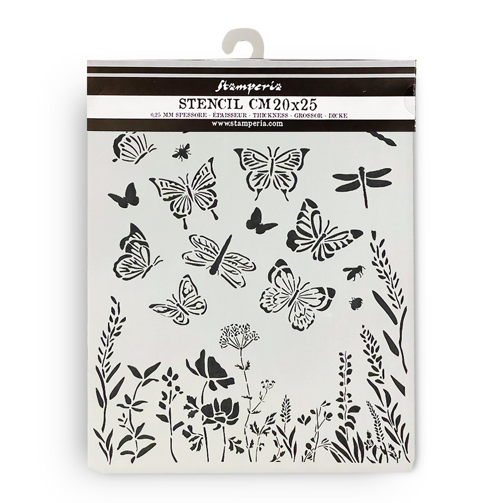 Stamperia Thick stencil cm 20X25 - Lavender butterflies
