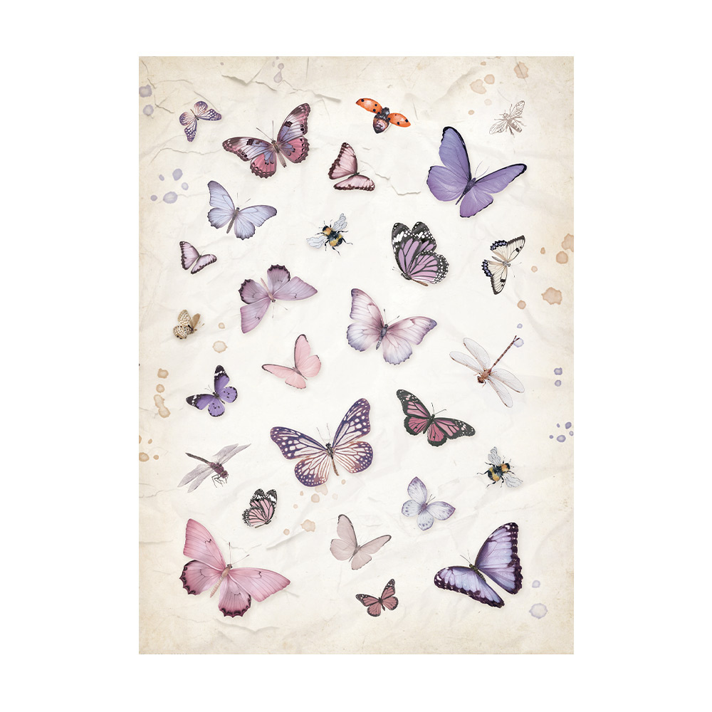 Stamperia Selection 8 Rice paper A6 backgrounds - Lavender