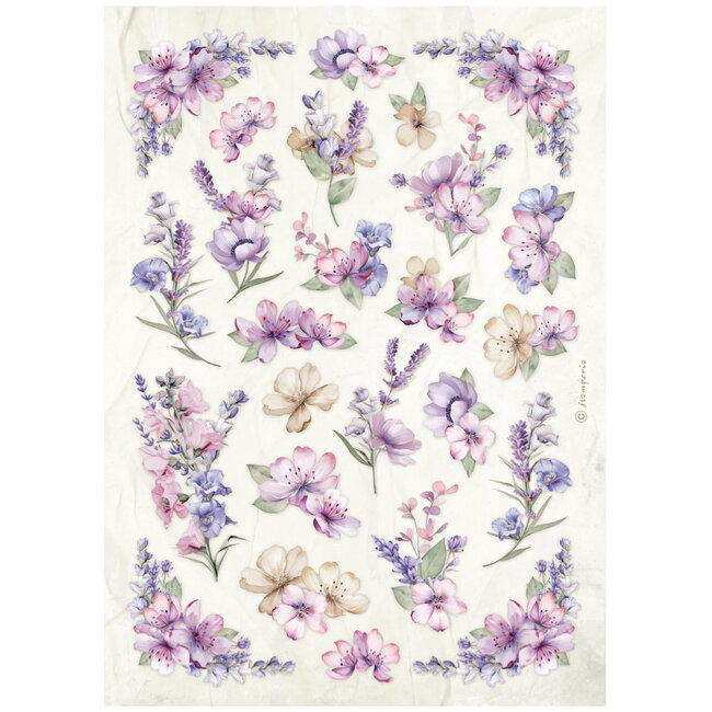 Stamperia Selection 6 Rice paper A4 - Lavender