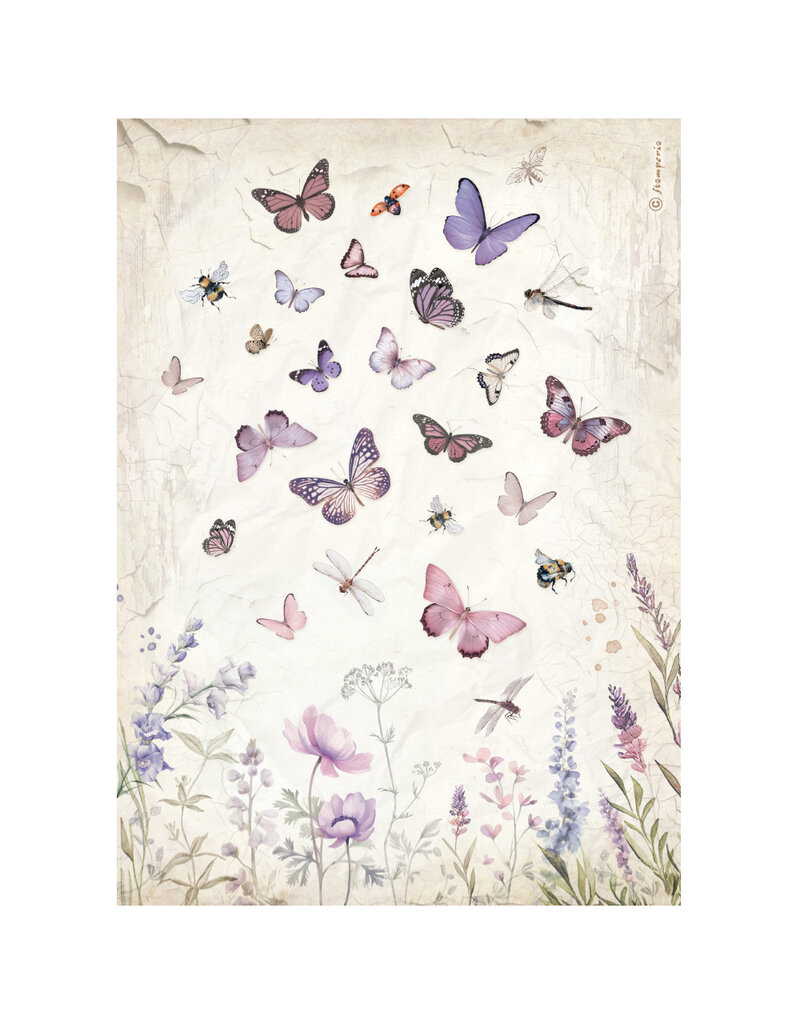 Stamperia Selection 6 Rice paper A4 - Lavender