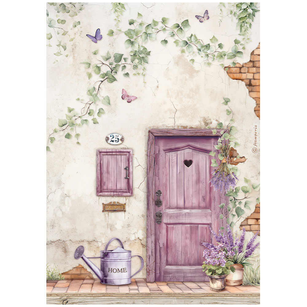 Stamperia A4 Rice paper packed - Lavender door