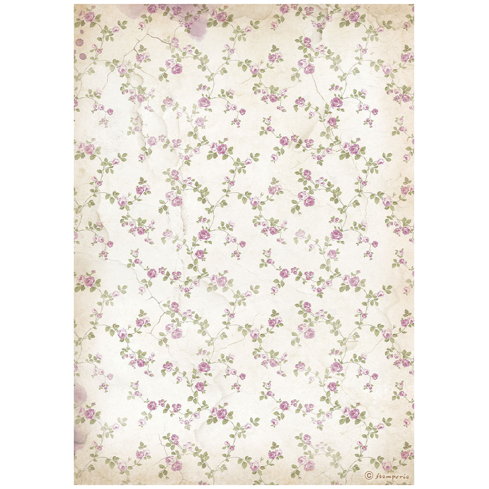 Stamperia A4 Rice paper packed - Lavender little flowers background