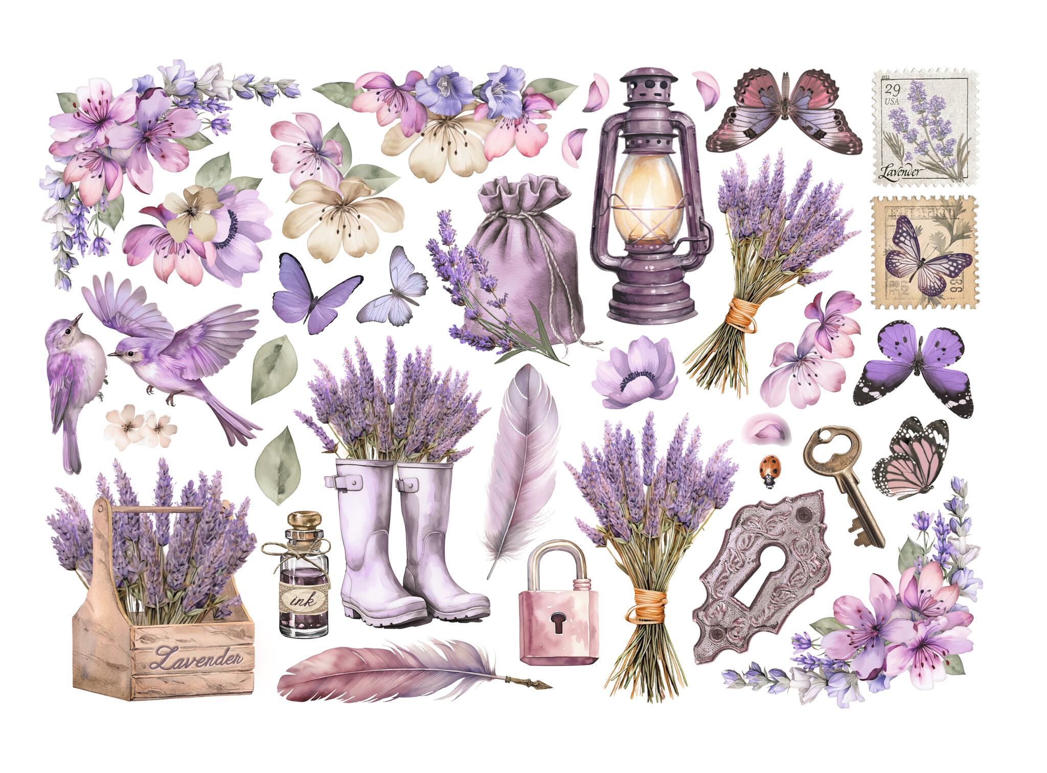 Stamperia Ephemera  - Lavender