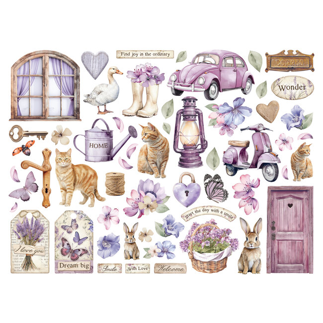 Stamperia Die cuts assorted - Lavender