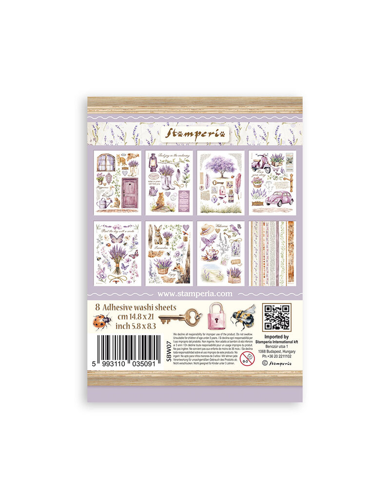 Stamperia Washi pad 8 sheets A5 - Lavender