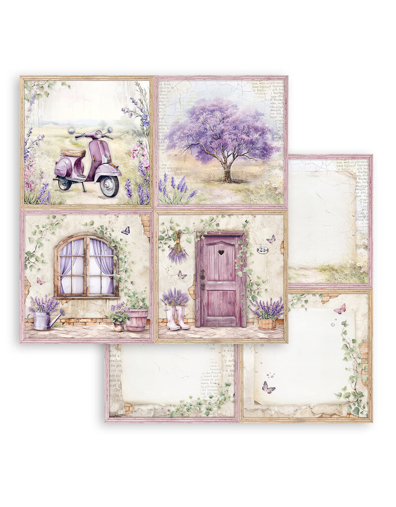 Stamperia Scrapbooking Pad 10 sheets cm 30,5x30,5 (12"x12") - Lavender