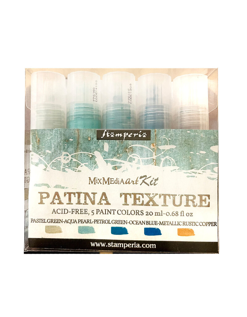 Stamperia Patina Texture paints 5x20 ml