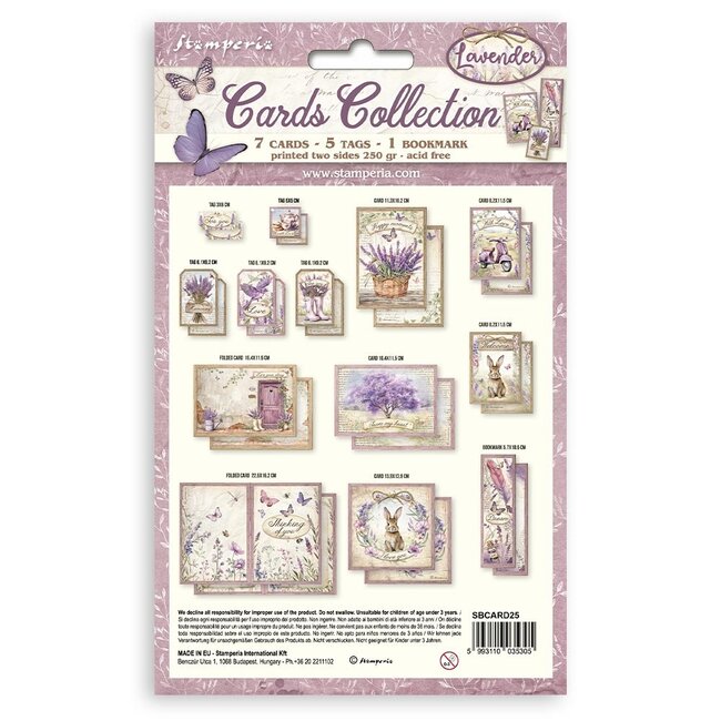 Stamperia Cards Collection - Lavender