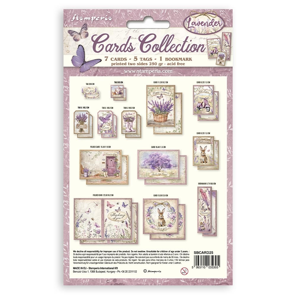 Stamperia Cards Collection - Lavender