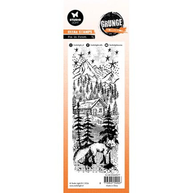 Studio Light  GR Clear Stamp Fox in forest Grunge Collection nr.677