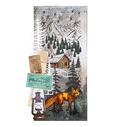 Studio Light  GR Clear Stamp Fox in forest Grunge Collection nr.677