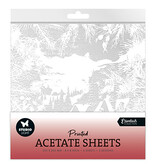 Studio Light SL Acetate sheet Snowy town, pine & verses Essentials nr.07