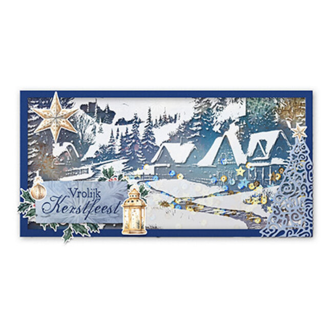 Studio Light SL Acetate sheet Snowy town, pine & verses Essentials nr.07