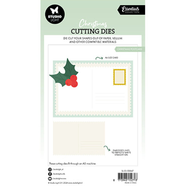 Studio Light SL Cutting Dies Christmas postcard Essentials nr.847