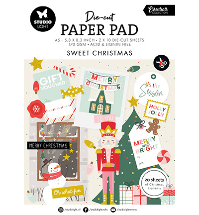 Studio Light SL Die-cut Paper Pad Sweet Christmas Essentials nr.203