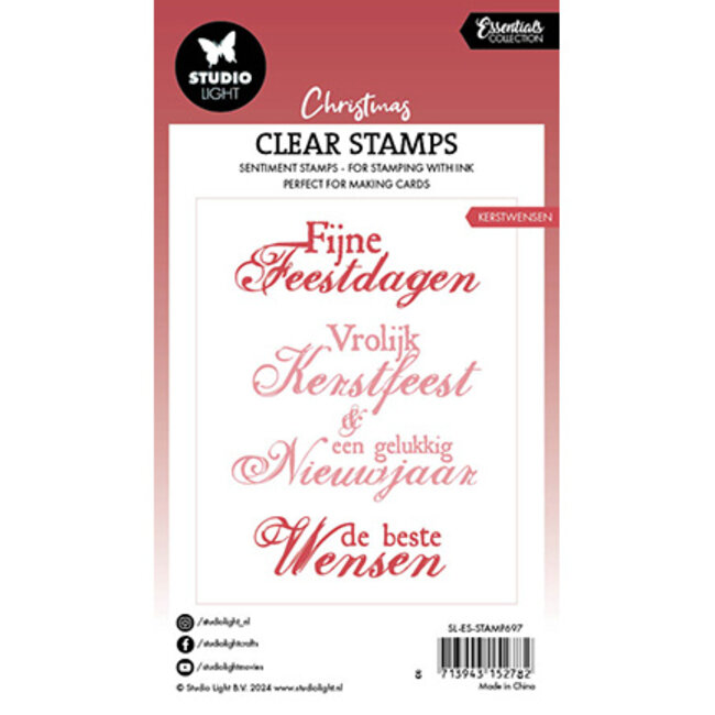 Studio Light SL Clear Stamp Kerstwensen Essentials nr.697