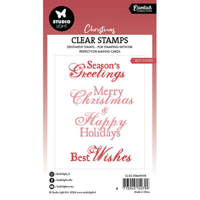 Studio Light SL Clear Stamp Best Wishes Essentials nr.698