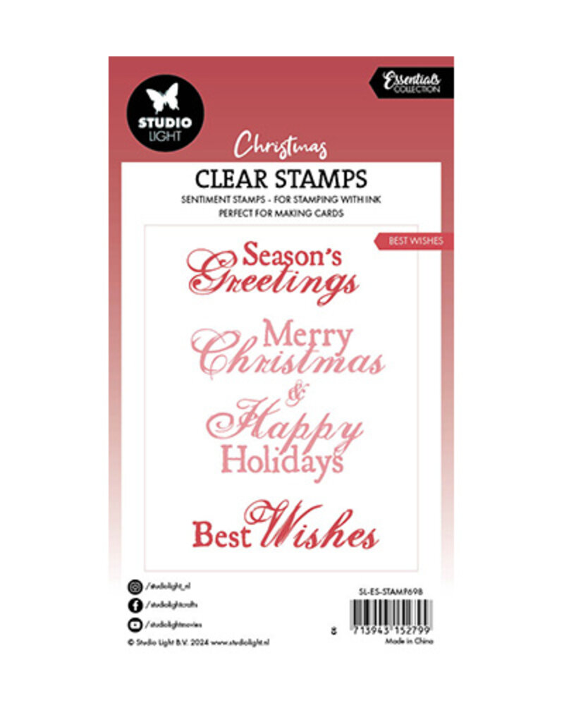 Studio Light SL Clear Stamp Best Wishes Essentials nr.698