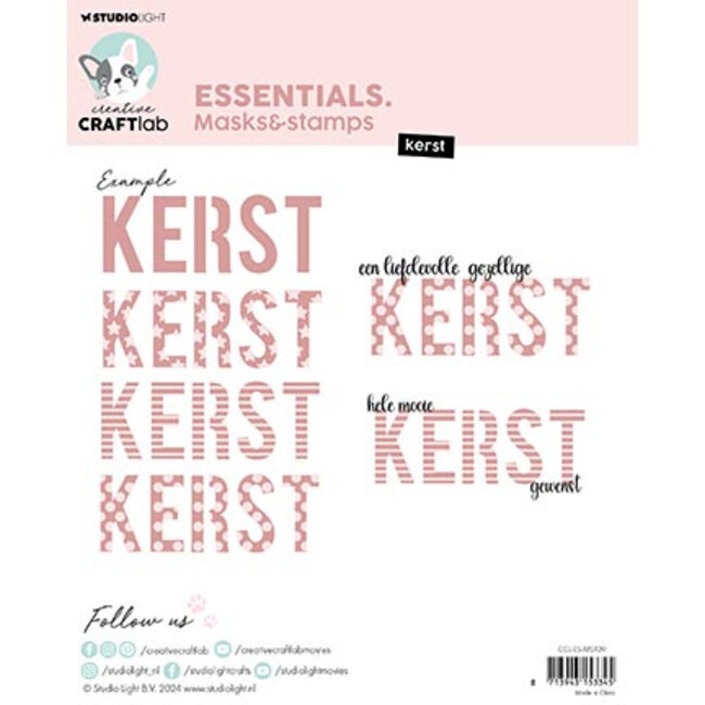 Studio Light - Creative Craftlab  CCL Mask & stamps Kerst Essentials nr.09