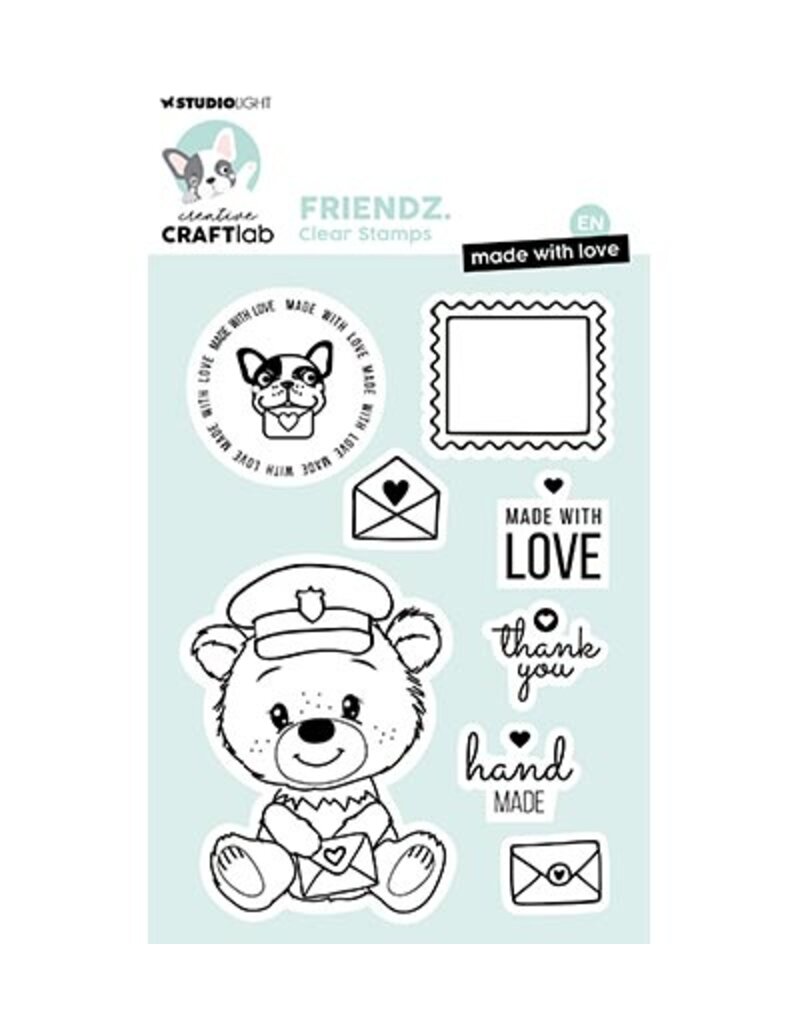 Studio Light - Creative Craftlab  CCL Clear Stamp EN Made with love Friendz nr.709