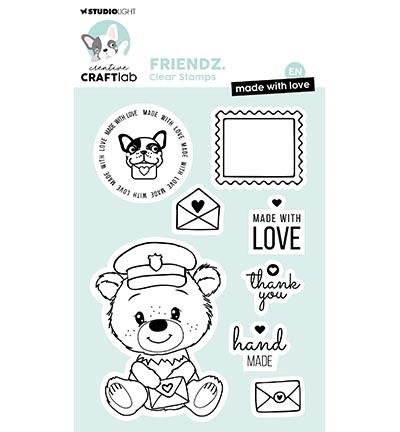 Studio Light - Creative Craftlab CCL Clear Stamp EN Made with love Friendz nr.709