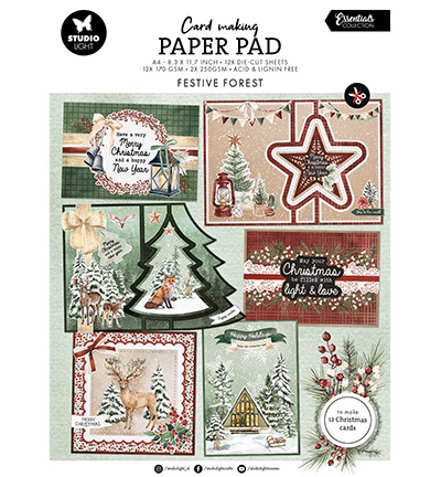 Studio Light SL Card making pad Festive Forest Essentials nr.13