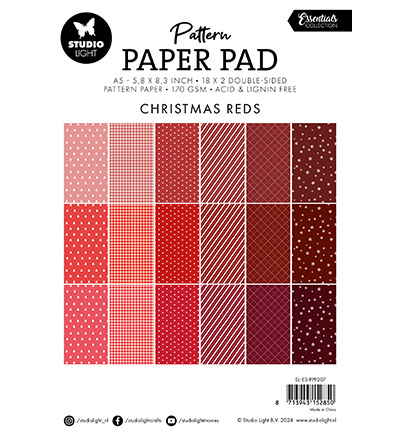Studio Light  SL Pattern Paper Pad Christmas reds Essentials nr.207