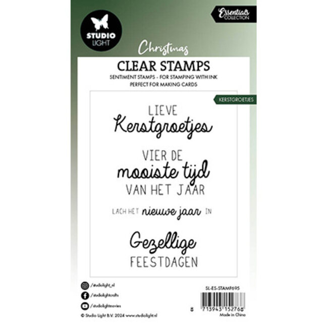 Studio Light  SL Clear Stamp Kerstgroetjes Essentials nr.695