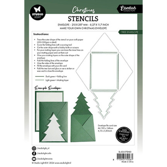 Studio Light  SL Stencil Tree Envelope Essentials nr.03
