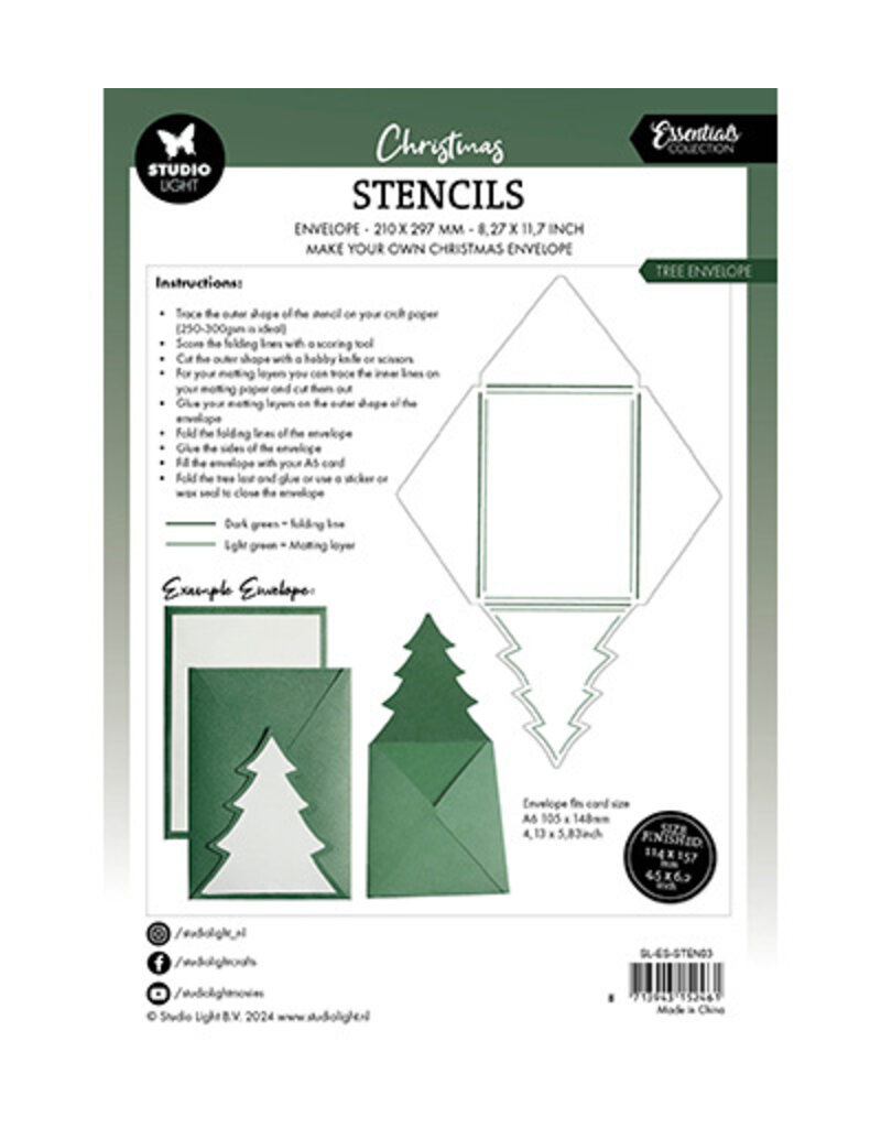 Studio Light  SL Stencil Tree Envelope Essentials nr.03