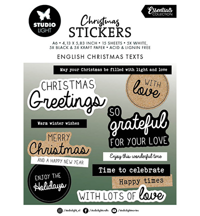 Studio Light SL Sticker Pad English Christmas texts Essentials nr.21