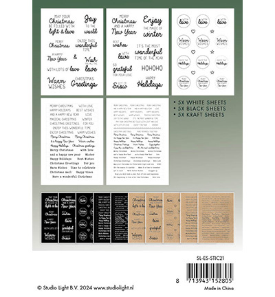 Studio Light  SL Sticker Pad English Christmas texts Essentials nr.21