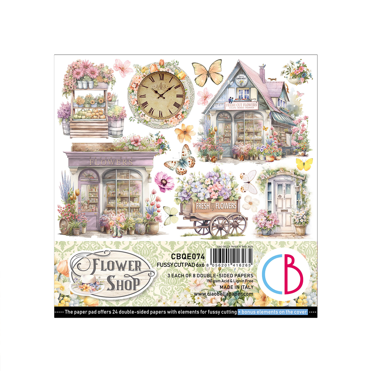 Ciao Bella FLOWER SHOP FUSSY CUT PAD 6"X6" 24/PKG