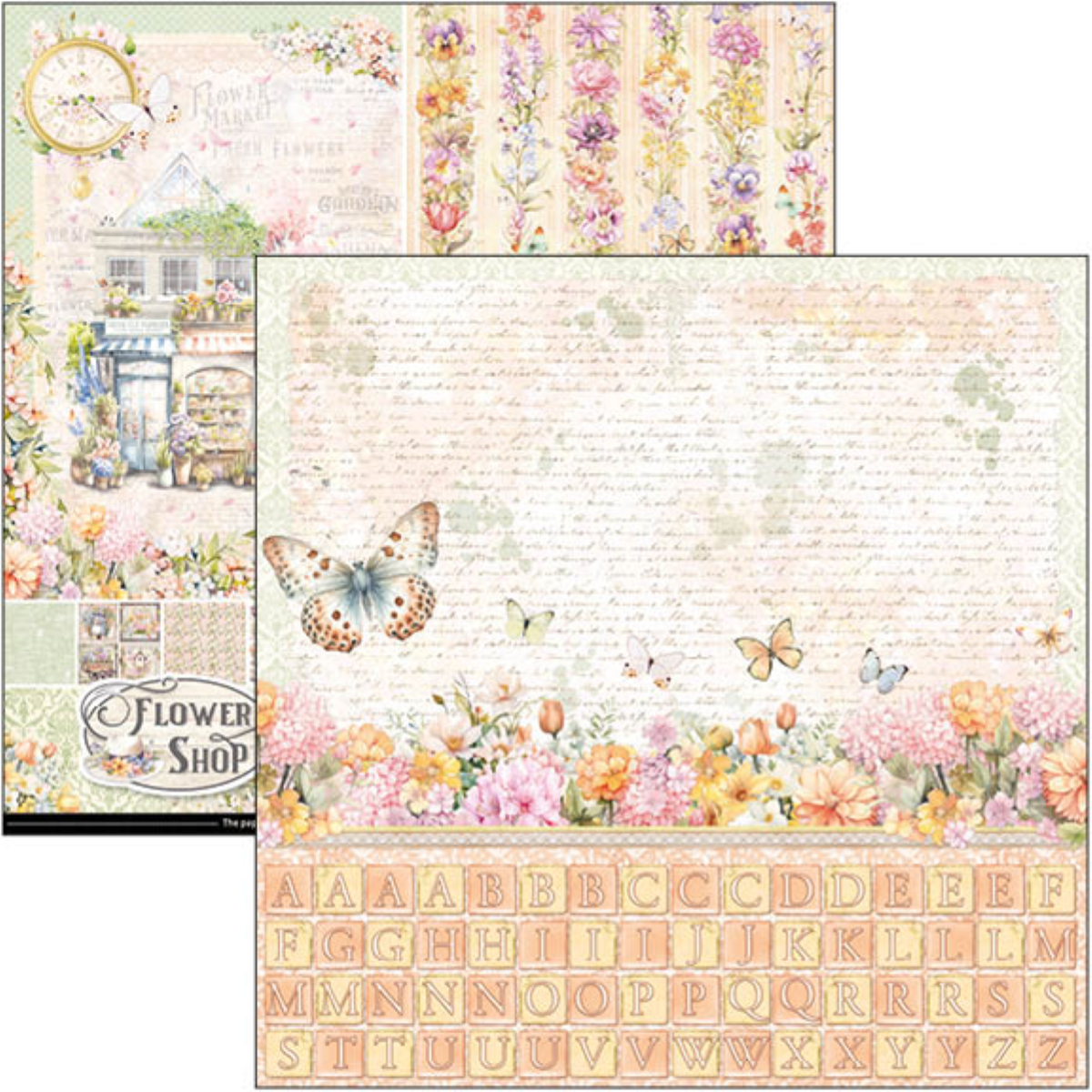 Ciao Bella FLOWER SHOP PATTERNS PAD 12"X12" 8/PKG
