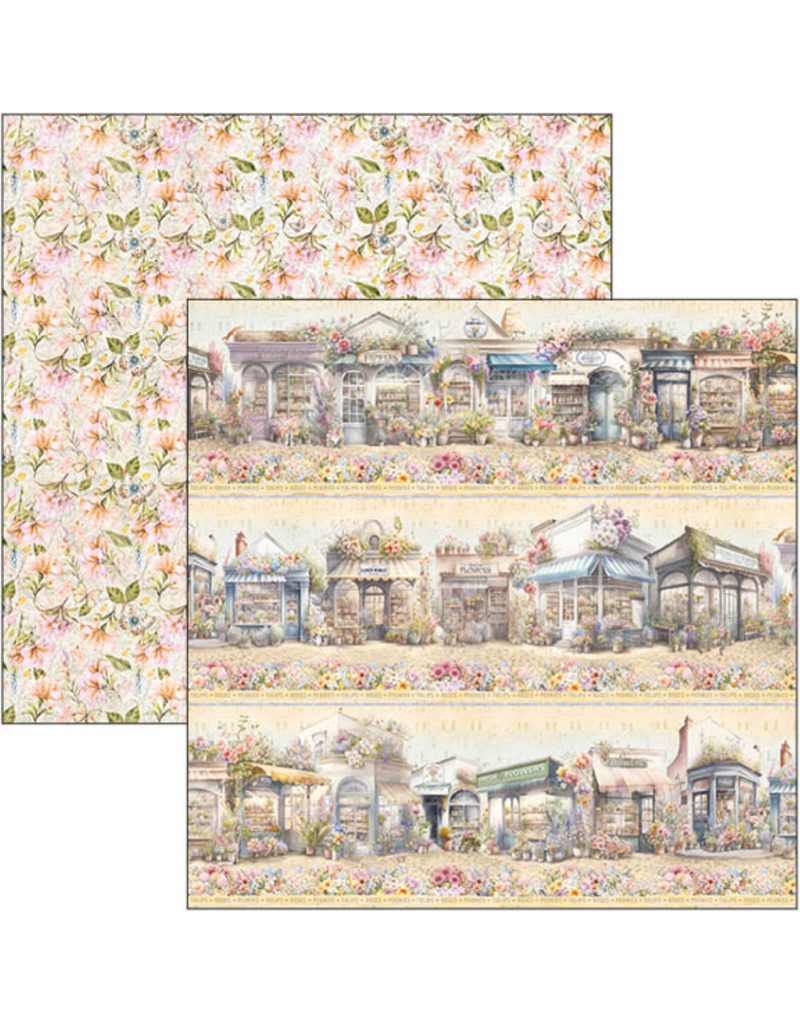 Ciao Bella FLOWER SHOP PATTERNS PAD 12"X12" 8/PKG