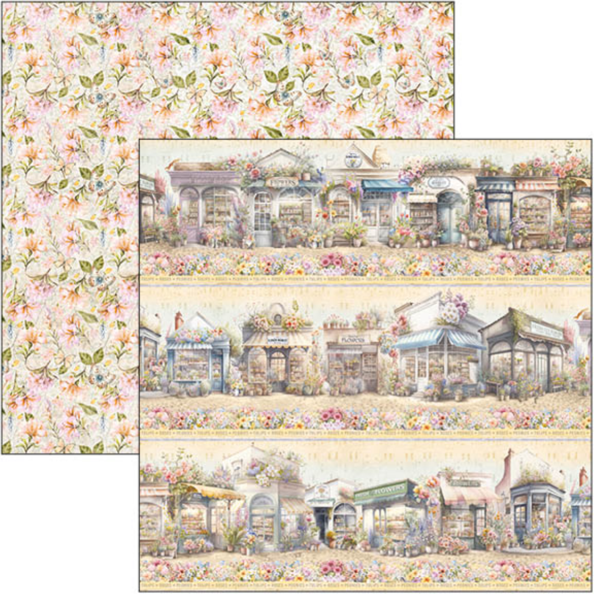 Ciao Bella FLOWER SHOP PATTERNS PAD 12"X12" 8/PKG