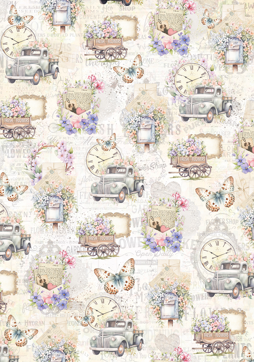 Ciao Bella VELLUM FLOWER SHOP PAPER PATTERNS A4 6/PKG