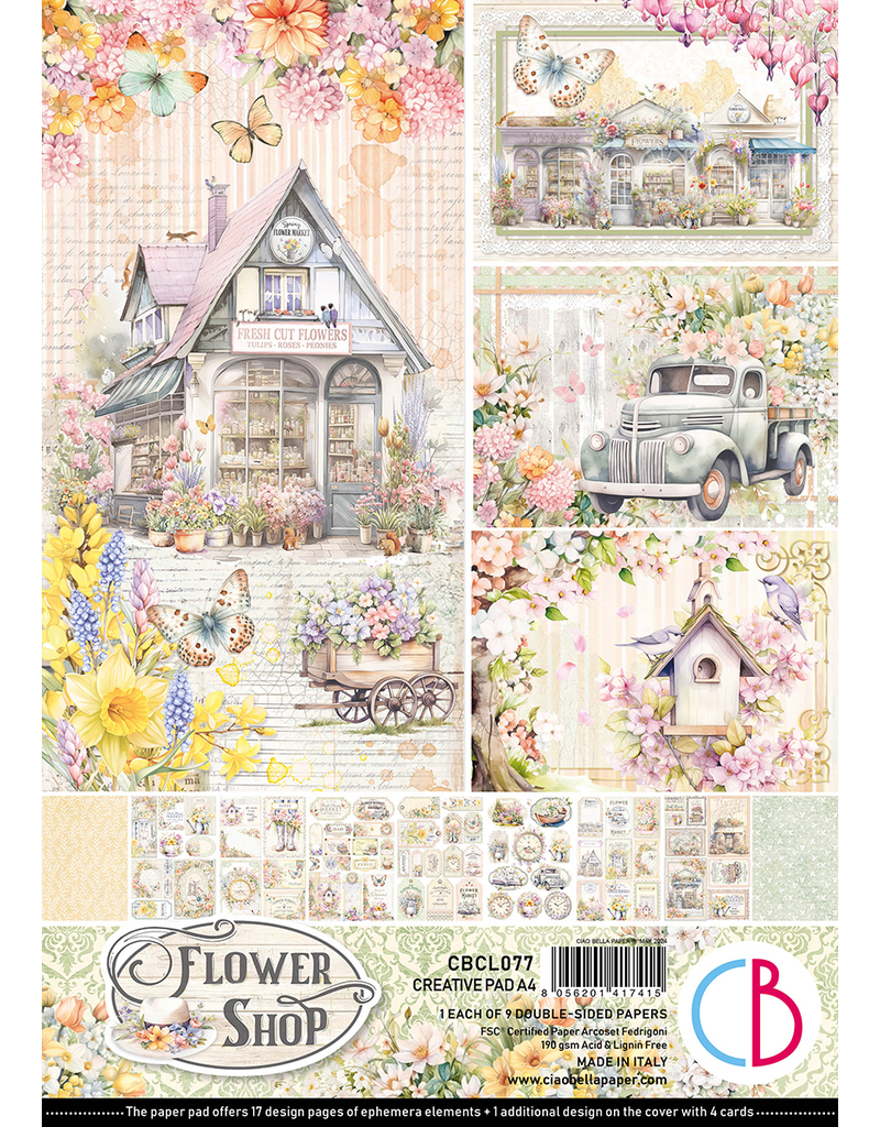 Ciao Bella FLOWER SHOP CREATIVE PAD A4 9/PKG