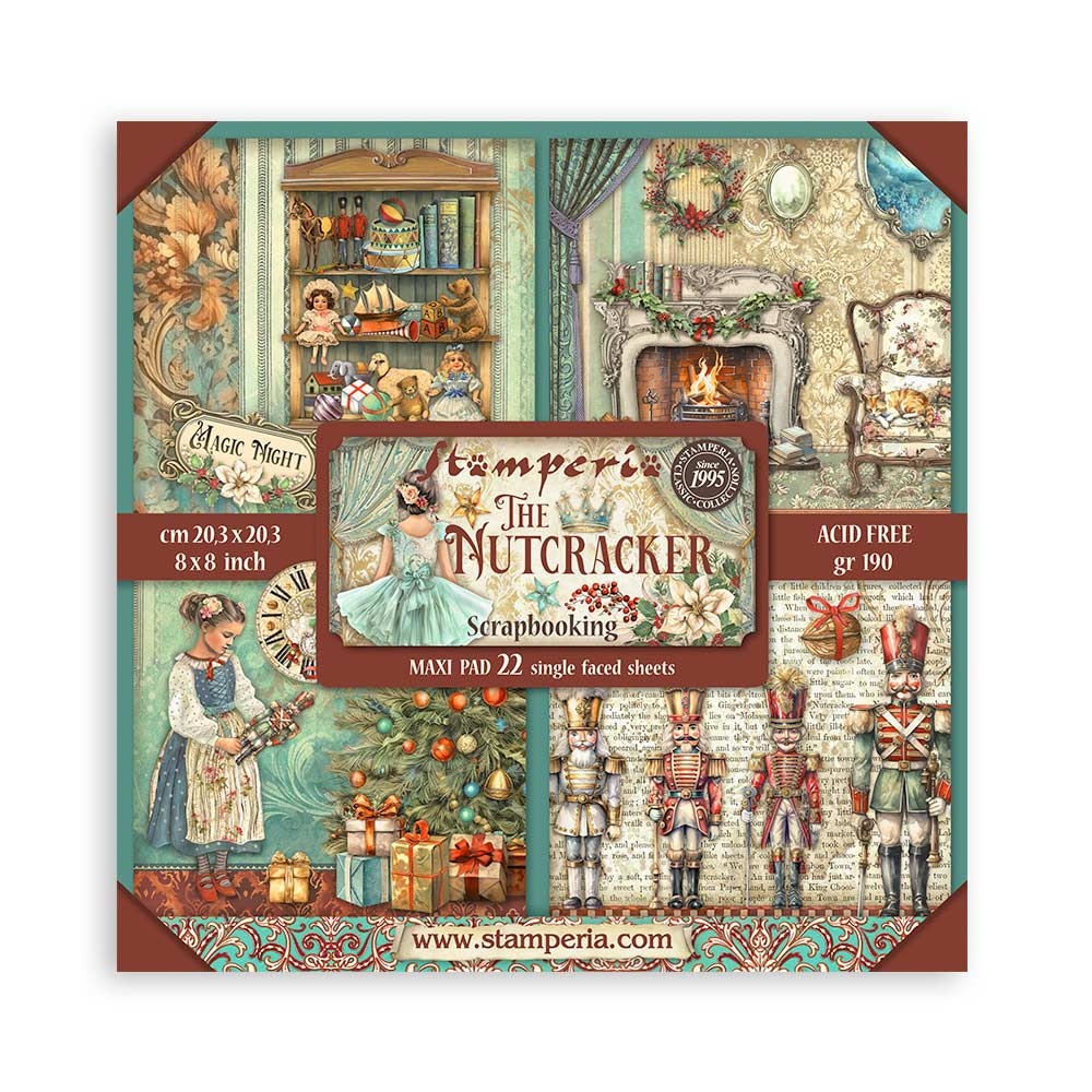 Stamperia Scrapbooking Pad 22 sheets cm 20,3X20,3 (8"X8") Single Face The Nutcracker